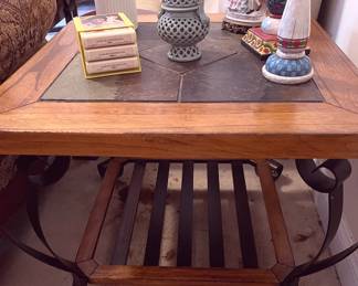 NICE WOOD & STONE TABLE