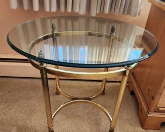 Brass and Beveled Glass End Tables