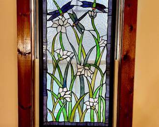 Pair of framed Stained Glass 