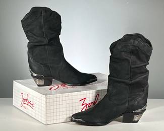 [NWT] ZODIAC LEATHER BOOTS | Zodiac "Savage" black leather boots with high heel and metal hardware, women's size 9. 
