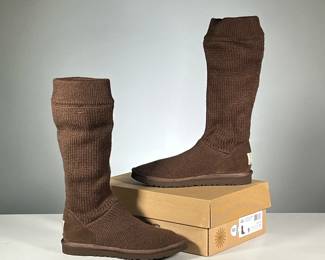 [NWT] KNIT UGGS | Ugg Australia pocket knit tall boots in chocolate brown, women's size 9. 

