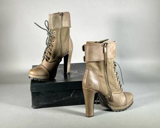 (NEW) DOLCE VITA OLIVE HEELED BOOTS | Joelle Olive leather heeled boots. Size 9.

