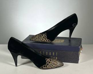 [NEW] STUART WEITZMAN HEELS | Midnite lace / black velvet heels, size 9.5
