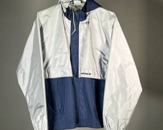 (2PC) ADIDAS & EDDIE BAUER | Including an Adidas sports jacket (size M, with reflective top) and a navy woman's Eddie Bauer long puffer coat (goose down, no apparent size, probably S or M)
