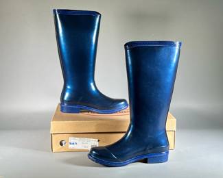 (NEW) HAVAIANAS WOMEN RAIN BOOTS | Metallic blue rain boots. Size 8. 

