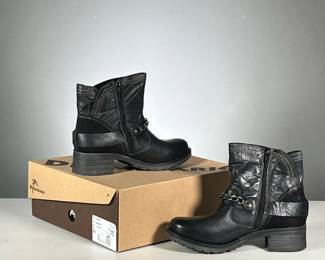 [NEW] DROMEDARIS BOOTS | "Koko" black ankle heel boots, women's size 39. 

