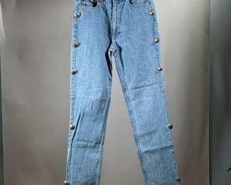 RALPH LAUREN DUNGAREES | Women’s size 29 denim jeans with buttons down the side seams; inseam 30 in. - l. 41 in (overall)
