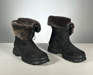 [NEW] ERIC MICHAEL BOOTS | Women's snow/winter boots, black with black/brown fur tops, women's size 9.

