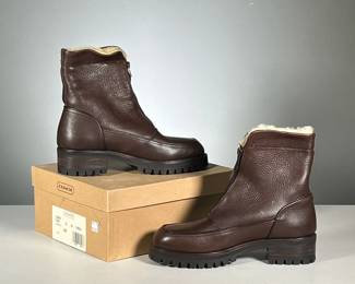 [NEW] COACH BOOTS | Women's coach boots, "Lara" style in chocolate brown leather, size 9.

