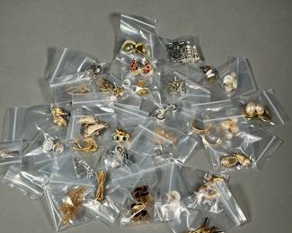 COSTUME JEWELRY EARRINGS | Assorted Gold and Silver toned costume earrings. Includes clip-ons.

