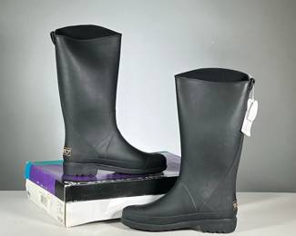 [NWT] SPORTO DUCK BOOTS | Women's Sporto Thermolite "Original Duck Boots", tall black rubber rain boots, size 9. 

