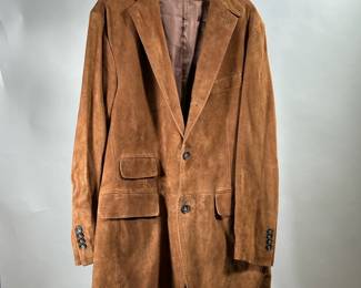 RALPH LAUREN LEATHER JACKET | Lady's brown suede jacket, size small. - l. 30 in (shoulder to hem)

