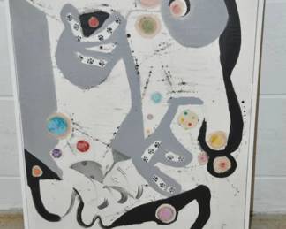 Marc Garrison, Birmingham Artist, “Watch the Cat”, Acrylic on Board, Double-Signed by Artist, 20” x 20”, with COA ($225). 