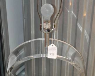 Vintage 30” Lucite Hollow Cylindrical Table Lamp ($175) 