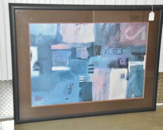 American Artist Vicki Wilber (b. 1962) Created this Abstract Print, 1990, Series #9 47" x 35", ($275). 