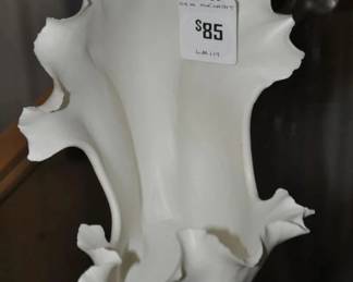 Unique Gail McCarthy 7" White Porcelain Scalloped Vessel ($85)
