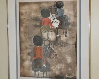 Graciela Rodo Boulanger, (b. 1935) Bolivia, Artist Proof and Pencil Signed Limited Edition Lithograph, "Three Figures Riding Bulls" 28' x 34.25" ($495)