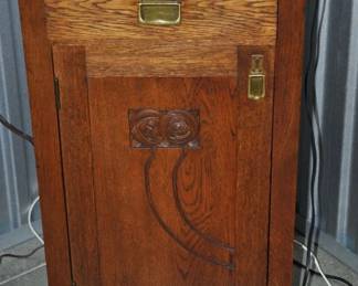 Art Nouveau 1 Drawer Bedside Table with Removable Marble Top 17"W x 33.5" H x 15"D, ($245). 