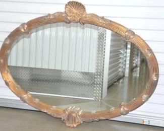 Made by the Carolina Mirror Company, This Vintage Gilded Carved Mirror with Shell Design is Stunning! ($195). 