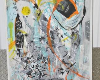 Marc Garrison (b. 1951) A Birmingham Artist, Signed and Created this Acrylic on Panel Titled, "Running From The Virus" Dated 4/14/20, 30" x 21", ($225) 