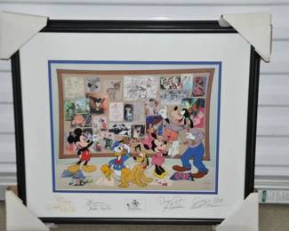 Great Gift Alert! Disney's Limited Edition Sericel "Fab. Five Story Session" is Signed by the Voices of Donald Duck, Mickey Mouse, Minnie Mouse, Daisy & Pluto, Comes with COA & Original Box 23" x 20", ($950). 