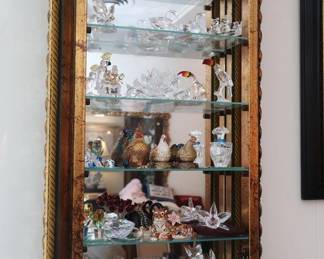 Swarovski crystal, Fitz & Floyd metal animal boxes,  perfume bottles