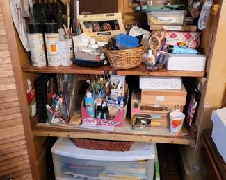 Oil and acrylic paint supplies. 