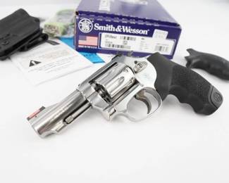 Make: Smith & Wesson
Model: 63-5
Caliber: .22 LR CTG
Action: DA
Barrel: 3
Bore: Shiny
Serial # DPH9842
Condition: Excellent
Smith & Wesson J-Frame revolvers have had your back since 1950. These small revolvers were designed to fire a full power round and are as simple and easy to use as they are reliable. Available in various calibers and with three diverse hammer designs, it is no surprise that the Smith & Wesson J-Frame has become the most popular, small-frame, defense revolver on the market. Chambered in .22 LR CTG, this revolver comes with the factory case and a fitted holster. The revolver is in excellent condition, showing minimal signs of use and wear. 