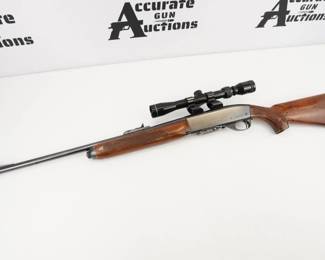 Make: REMINGTON
Model: WOODSMASTER 742
Caliber: .30-06 SPRG
Action: Semi
Barrel: 22
Bore: Shiny
Serial # 7038906
Condition: Excellent
The Remington Model 742, also known as the Woodsmaster, is a semi-automatic rifle that was produced by Remington Arms from 1960 until 1980.. This 742 is chambered in 30-06 SPRG and is outfitted with a 22” barrel and Tasco scope. The rifle is in excellent condition.