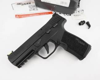 Make: SIG SAUER
Model: P322
Caliber: .22LR
Action: Semi
Barrel: 4
Bore: Shiny
Serial # 73A021458
Condition: Excellent
The SIG SAUER P322 is chambered in .22lr. The P322 has ambidextrous controls, interchangeable flat and curved triggers, with a 20 round magazine capacity. The pistol is in excellent condition and is sold with one magazine and the factory case. 