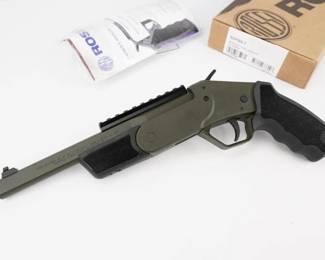 Make: Rossi
Model: BRAWLER
Caliber: .410GA/.45LC
Action: Break
Barrel: 10
Bore: Shiny
Serial # 7CD006966T
Condition: Excellent
The Rossi Brawler provides a lightweight, handy, single shot pistol that allows the shooter to utilize 410 Bore shotshells or 45 Long Colt. The top mount tac-rail is ready for your optic. The pistol is in excellent condition and comes with the factory box.