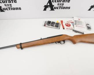 Make: Ruger
Model: 22-Oct
Caliber: 22 LR
Action: semi
Barrel: 18
Bore: Shiny
Serial # 0017-85108
Condition: Excellent
4 mags