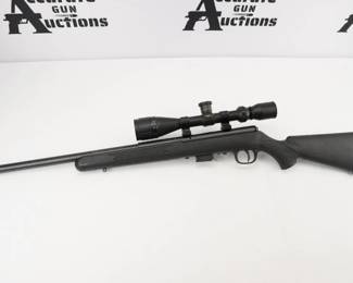 Make: Savage Arms
Model: 93R17
Caliber: .17 H.M.R.
Action: Bolt
Barrel: 21
Bore: Shiny
Serial # 903420
Condition: Excellent
The Savage 93R17 FXP comes ready to take into the field with a factory mounted and bore sighted 3-9 x 40mm scope, and a non-reflective matte black synthetic stock and matte finished barrel and receiver won't spook game. The Savage 93R17 is an adult-sized bolt-action rimfire rifle that provides superb accuracy and reliability. Chambered in .17 H.M.R. and is in excellent condition.
