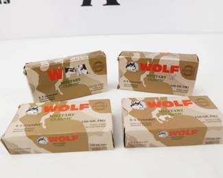 Make: Wolf
Model: 6.5 Grendel 100 Grain
Caliber: 6.5 Grendel
80 rounds, 4 boxes of 20. 