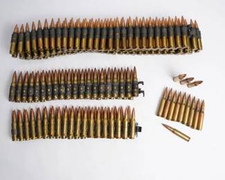 Make: Misc Ammo
Model: Clipped .30 Rounds
Caliber: 0.3
Approx 400 rounds on clip. In ammo can,