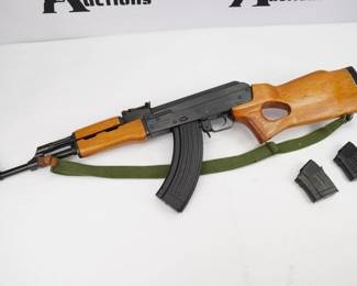 Make: Norinco
Model: MAK-90 Sporter
Caliber: 7.62x39mm
Action: Semi
Barrel: 16
Bore: Shiny
Serial # 001878
Condition: Excellent
The MAK 90 or “Modified AK, 1990”, is a semi-automatic Type 56 assault rifle with a milled receiver and is chambered in 7.62×39. Produced by Norinco beginning in the year 1990, This beautiful representation of this rifle comes with 3 magazines, attached sling, and 16.1” barrel. This model has a low serial number, 001878. The rifle is in excellent condition, showing minimal signs of use and wear.