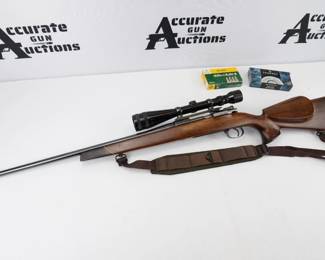 Make: WAFFENFARRIK
Model: 1909
Caliber: .243 WIN
Action: Bolt
Bore: Shiny
Serial # 29109
Condition: Excellent
The Argentine Mauser Model 1909 were Gewehr 98 pattern bolt-action battle rifles designed for the Argentine Army. They were produced both in Germany and in Argentina. The Mauser 1909 was a slightly modified copy of the Gewehr 98. Among other modifications, the Lange Visier sight was replaced by a tangent leaf sight. This Bolt action rifle is chambered in .243 WIN and is sold with approximately 500 rounds of ammo. This rifle is in excellent condition showing normal signs of use and wear.