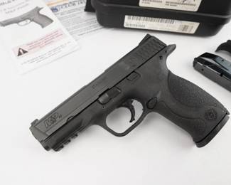 Make: Smith & Wesson
Model: M&P40
Caliber: 40S&W
Action: Semi
Barrel: 4
Bore: Shiny
Serial # MPA5340
Condition: Excellent
This M&P 40 Full-Size pistol from Smith & Wesson comes with no thumb-safety, and consists of reinforced polymer chassis, superior ergonomics, ambidextrous controls and proven safety features. The new standard in reliability when your job is to serve and protect and your life's on the line. In the design of the M&P, the needs of military and law enforcement were considered from every conceivable angle. No other polymer pistol offers this combination of versatility, durability and safety. The pistol is in excellent condition and is sold with 2 magazines and the factory case.