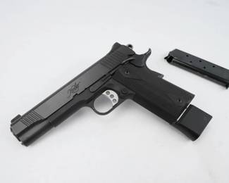 Make: Kimber
Model: Custom TLE II
Caliber: .45 ACP
Action: Semi
Barrel: 5
Serial # K333467
Kimber's Custom TLE II pistol is the same 1911 that is carried by the LAPD SWAT; it is ideal for both duty carry and personal protection. Chambered in .45 ACP, this pistol comes with 2 magazines. The pistol is in excellent condition, showing minimal signs of use and wear.