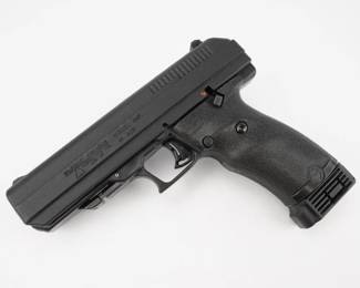 Make: HI-POINT FIREARMS
Model: JHP
Caliber: .45 ACP
Action: Semi
Barrel: 4
Bore: Shiny
Serial # 4380489
Condition: Excellent
The Hi-Point JHG 45 is a semi-automatic pistol designed for .45 ACP caliber ammunition. It features a durable polymer frame and a zinc alloy slide, contributing to its robust construction. The pistol incorporates a blowback action mechanism, enhancing reliability and simplicity. With a capacity of 9+1 rounds, it ensures ample firepower. 1 magazine. 