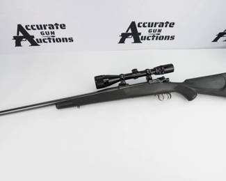 Make: Flaig Ace
Model: Mauser
Caliber: 6mm Rem
Action: Bolt
Barrel: 22
Bore: Shiny
Serial # 41382
Condition: Excellent
This custom built Flaig Ace Mauser is chambered in 6mm Rem and features 22 inch barrel and mounted scope. The bolt action rifle is in excellent condition, showing minor signs of use and wear.