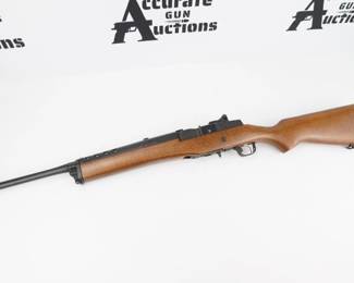 Make: Ruger
Model: RANCH RIFLE
Caliber: .223
Action: Semi
Barrel: 18
Bore: Shiny
Serial # 580-4758
Condition: Excellent
Chambered in .223, the Ruger Ranch rifle features an ergonomic, lightweight flat dark earth composite stock that blends a classic look with modern forend contouring grip serrations The Marksman Adjustable Trigger offers a crisp release with a pull weight that is adjustable between 3-5 lbs. The one-piece, three-Lug 70 degree bolt provides ample scope clearance. The bolt also utilizes a full diameter bolt body and dual cocking cams for smooth, easy cycling from the shoulder. The Threaded barrel of the Ruger American Ranch rifle is cold hammer-forged, resulting in ultra-precise rifling that provides exceptional accuracy, longevity and easy cleaning. Rotary magazine fits flush with the stock and offers the smooth feed that has become the hallmark of Ruger rotary magazines. The rifle is in excellent condition and comes with one magazine. 