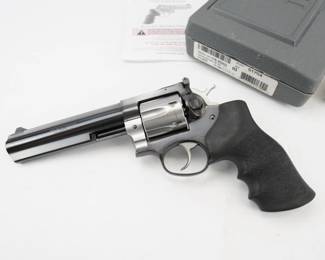 Make: Ruger
Model: GP100
Caliber: .357 MAGNUM
Action: DA
Bore: Shiny
Serial # 178-25553
Condition: Excellent
CASE