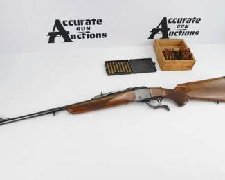 Make: Ruger
Model: Model One
Caliber: 7x57
Action: Lever
Barrel: 22
Bore: Shiny
Serial # 131-52021
Condition: Excellent
This hard to find Ruger No 1 is chambered in 7x 57 and comes with a selection of ammo. The rolling box style rifle features a 22 inch barrel and the original sights. The rifle is in excellent condition, showing minimal signs of use and wear.