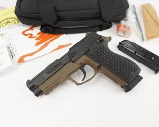 Make: Lionheart
Model: LH9 MKII
Caliber: 9x19
Action: Semi
Bore: Shiny
Serial # BB000267
Condition: Excellent
The Lion heart LH9 MK11 is a semi-automatic pistol renowned for its precision engineering and advanced features. Boasting a sleek design, this firearm incorporates a forged stainless steel slide and frame, ensuring durability and resistance to wear. Equipped with a crisp single-action trigger and a unique Double Action + trigger system, the LH9 MK11 delivers exceptional accuracy and rapid follow-up shots.
The ambidextrous controls enhance user adaptability, while the Picatinny rail facilitates accessory attachment for customization. The polygonal rifling in the cold hammer-forged barrel enhances bullet stabilization and overall shooting performance. With its ergonomic grip and enhanced beavertail. 