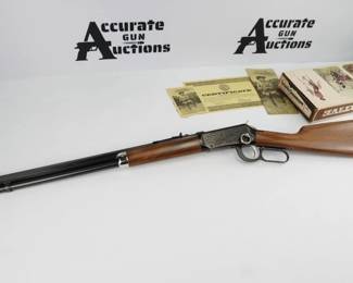 Make: Winchester
Model: Buffalo Bill Commemorativ
Caliber: 30-30 WIN
Action: Lever
Barrel: 20
Bore: Shiny
Serial # WC118401
Condition: Excellent
Winchester model 94, Buffalo Bill Commemorative chambered in .30-30 Winchester. Winchester started production of these rifles in 1968. Features a 20" octagon barrel, engraved receiver with saddle ring, open rear sights with front blade. Firearm comes with original box and paperwork. The rifle is in excellent condition showing next to no signs of use or wear. 