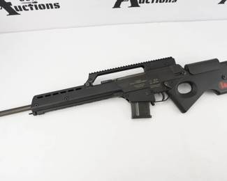 The SL8—chambered 5.56 NATO/.223 Remington—features a 20.8-inch cold-hammer-forged barrel with a recessed crown. The barrel is a free-floating bull, bored with 6 grooves and a 1:7 RH twist and is crafted from H&K’s renowned cannon-grade steel. Also, the bore is chrome-lined for improved corrosion resistance and longer life. The rifle is in excellent condition, showing minimal signs of use and wear.