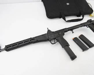 Make: KEL-TEC
Model: SUB-2000
Caliber: 9MM LUGER
Bore: Shiny
Serial # FB073
Condition: Excellent
The semi-automatic Gen2 Sub-2000 is designed to be the most convenient 9mm available. It’s adjustable and foldable to 16.25 x 7 inches for easy storage and can accept most popular handgun magazines. Plus it can easily be disassembled for cleaning or inspection without tools. Ideal for backpacking trips and situations where space and convenience are paramount. Comes with 3 mags and a soft case. This Pistol is in excellent condition and shows little signs of use and wear. 