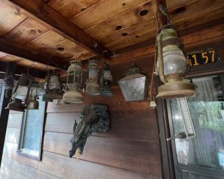 Gothic dragon and antique lanterns 