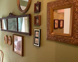 Selection of mirrors and prints